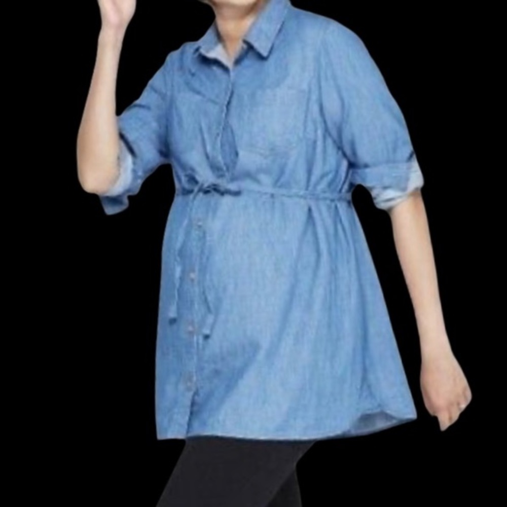 Isabel Maternity Jean Shirt - Medium